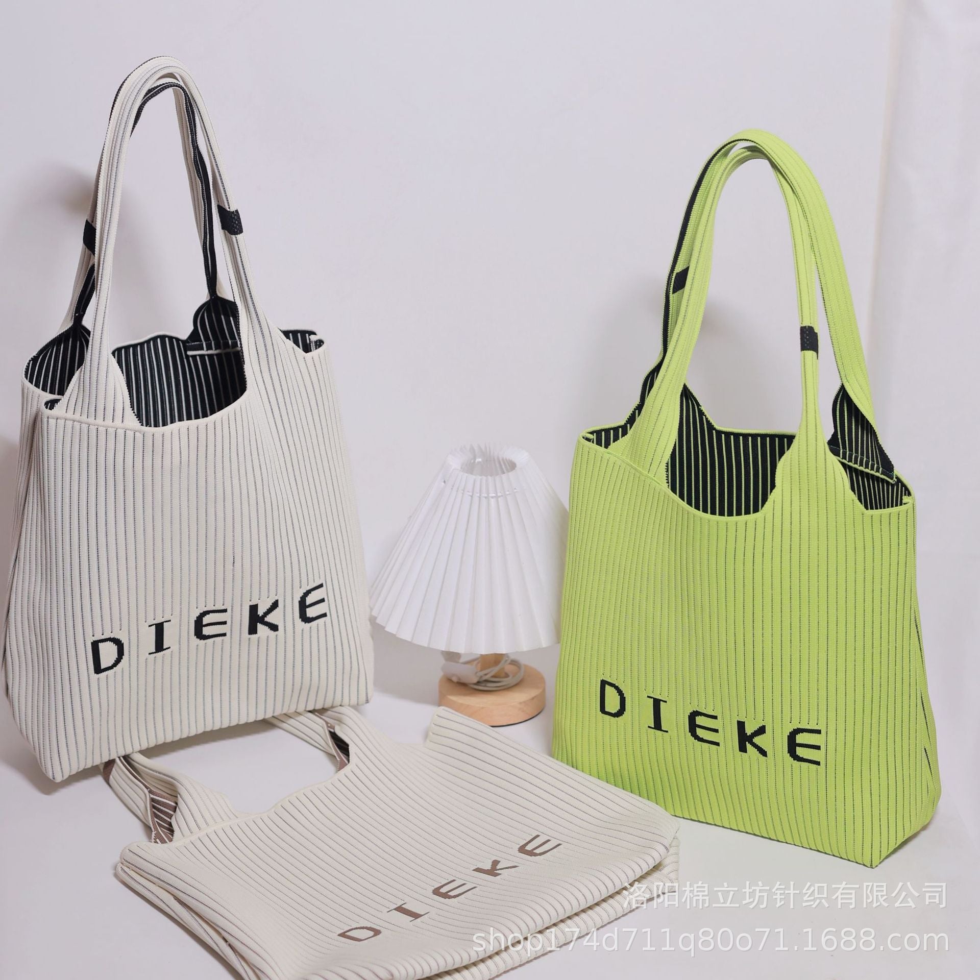 New louvered ribbed tote bag, commuter bag, large capacity bag, casual handbag, shoulder bag, mother-daughter bag, women's bag