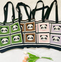 Casual and stylish woolen canvas bag, underarm bag, bucket bag, portable bag, crossbody bag, cute panda women's bag