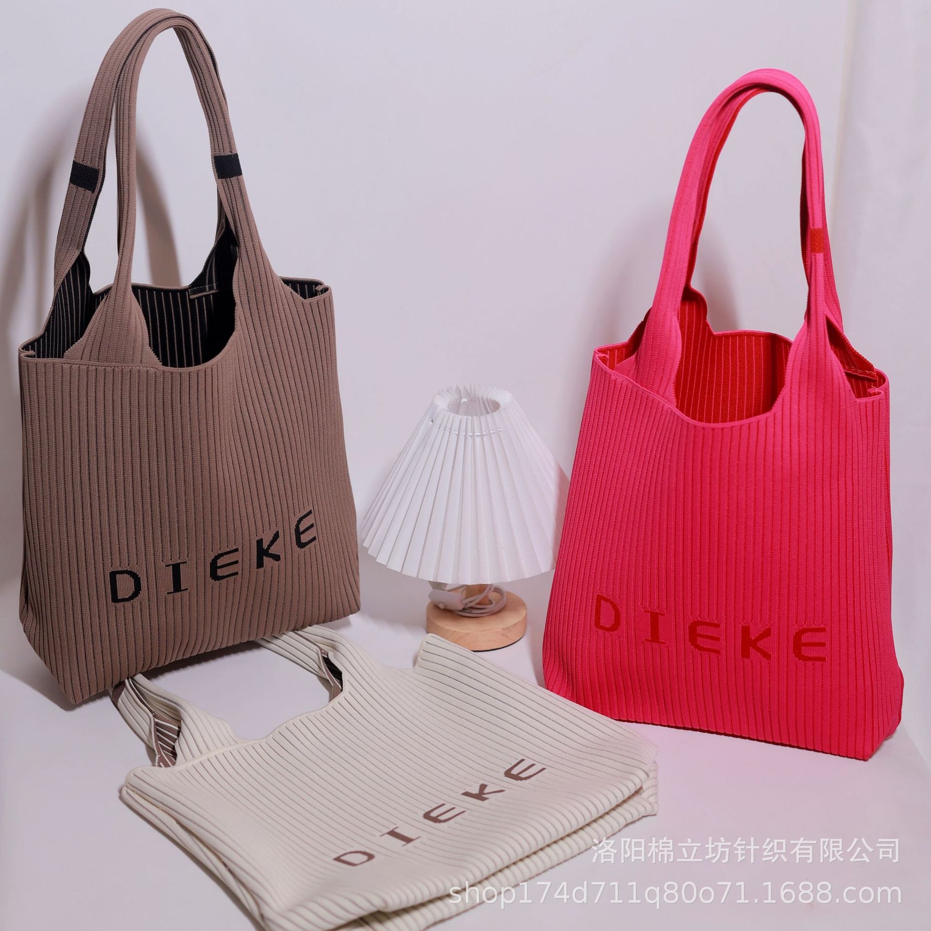 New louvered ribbed tote bag, commuter bag, large capacity bag, casual handbag, shoulder bag, mother-daughter bag, women's bag