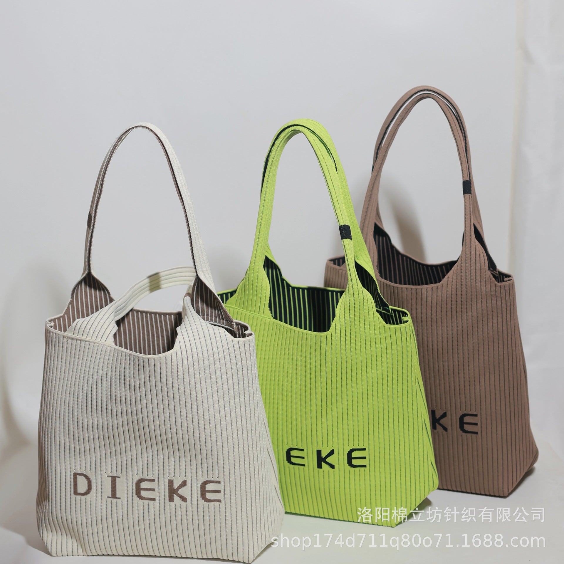 New louvered ribbed tote bag, commuter bag, large capacity bag, casual handbag, shoulder bag, mother-daughter bag, women's bag